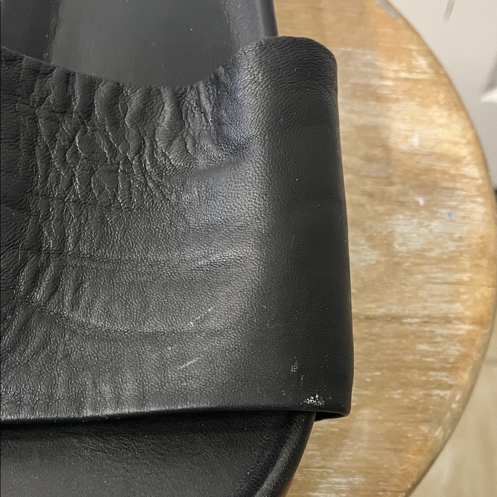 beek Pelican Leather Platform Black Women's Slide Sandals - Picture 6 of 16